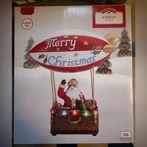 Holiday Time Christmas Village Santa Airship with Lights - in original box